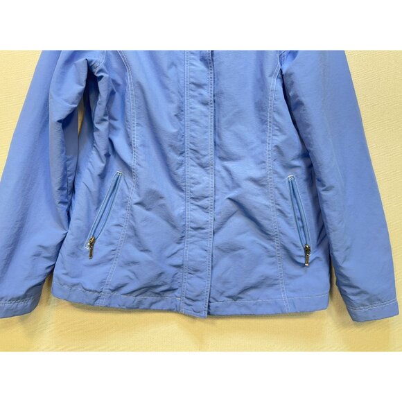 Eddie Bauer Women Weatheredge Hooded Coat Zip Pocket Sz M Blue Authentic Outdoor - Picture 5 of 11